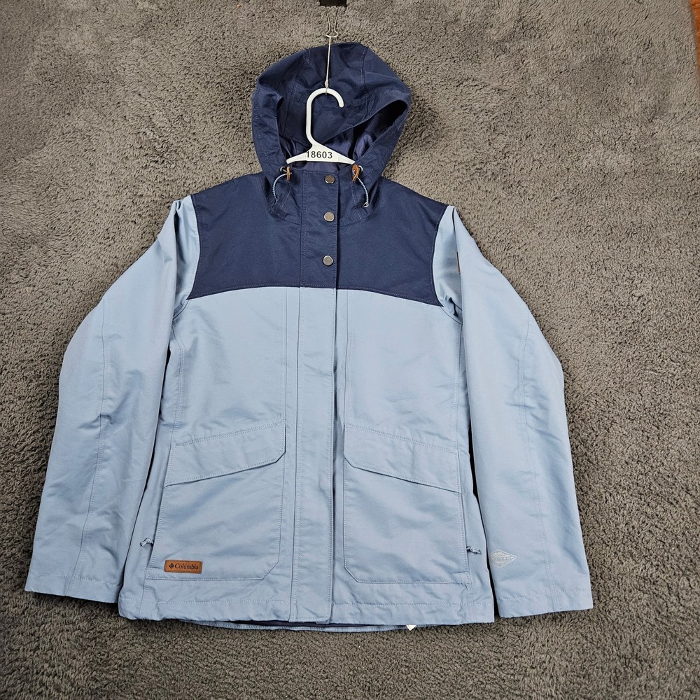 Columbia Women's Small Omni Tech Waterproof Breathable Jacket Blue‎ Hooded
